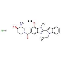 (3S,4R)-3-amino-1-{2-[1-(cyclopropylmethyl)indol-2-yl]-7-methoxy-1-methyl-1,3-benzodiazole-5-carbonyl}piperidin-4-ol hydrochloride
