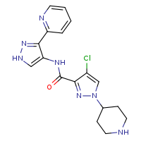 4-chloro-1-(piperidin-4-yl)-N-[3-(pyridin-2-yl)-1H-pyrazol-4-yl]pyrazole-3-carboxamide