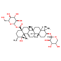 (2S,3R,4S,5S,6R)-3,4,5-trihydroxy-6-(hydroxymethyl)oxan-2-yl (1R,2R,4aS,6aS,6bR,8aR,10S,12aR,12bR,14bS)-1-hydroxy-1,2,6a,6b,9,9,12a-heptamethyl-10-{[(2S,3R,4S,5S)-3,4,5-trihydroxyoxan-2-yl]oxy}-2,3,4,5,6,7,8,8a,10,11,12,12b,13,14b-tetradecahydropicene-4a-carboxylate