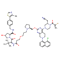 (2S,4R)-1-[(2S)-2-(3-{3-[(2S)-2-({[7-(8-chloronaphthalen-1-yl)-4-[(3S)-3-(cyanomethyl)-4-(2-fluoroprop-2-enoyl)piperazin-1-yl]-5H,6H,8H-pyrido[3,4-d]pyrimidin-2-yl]oxy}methyl)pyrrolidin-1-yl]propoxy}propanamido)-3,3-dimethylbutanoyl]-4-hydroxy-N-{[4-(4-methyl-1,3-thiazol-5-yl)phenyl]methyl}pyrrolidine-2-carboxamide